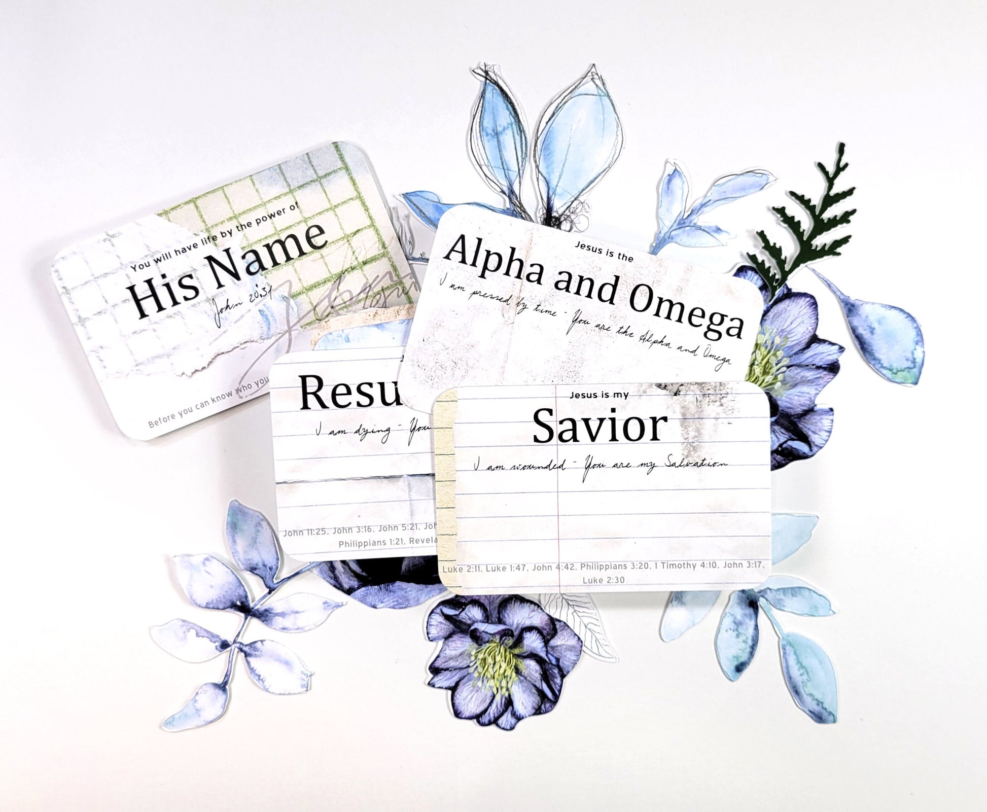 His Name - 33 Names of Jesus card set (with Bible verse references)