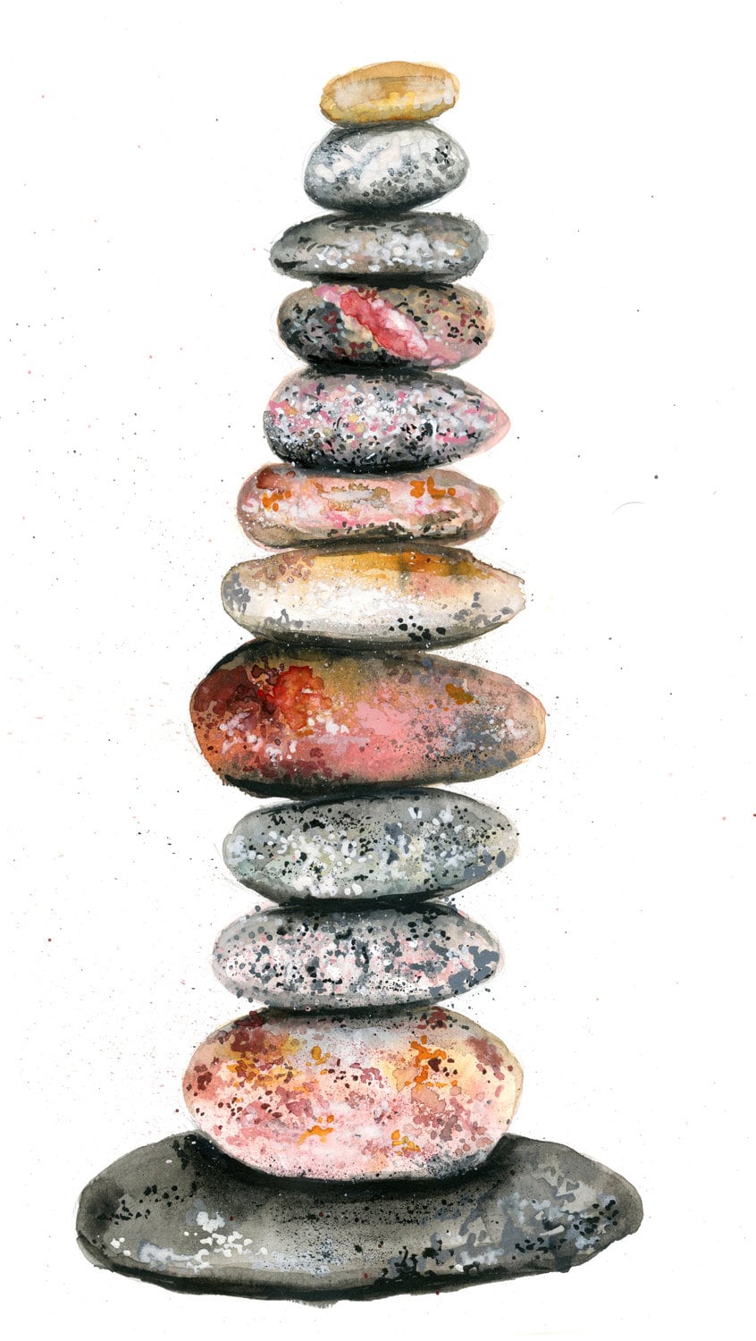 Living stones IV - original watercolor painting