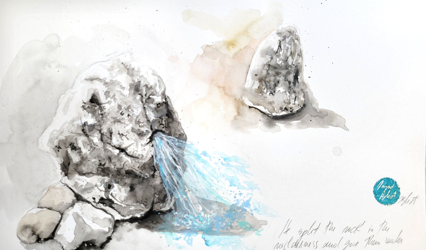 The Living Stone - original watercolor painting