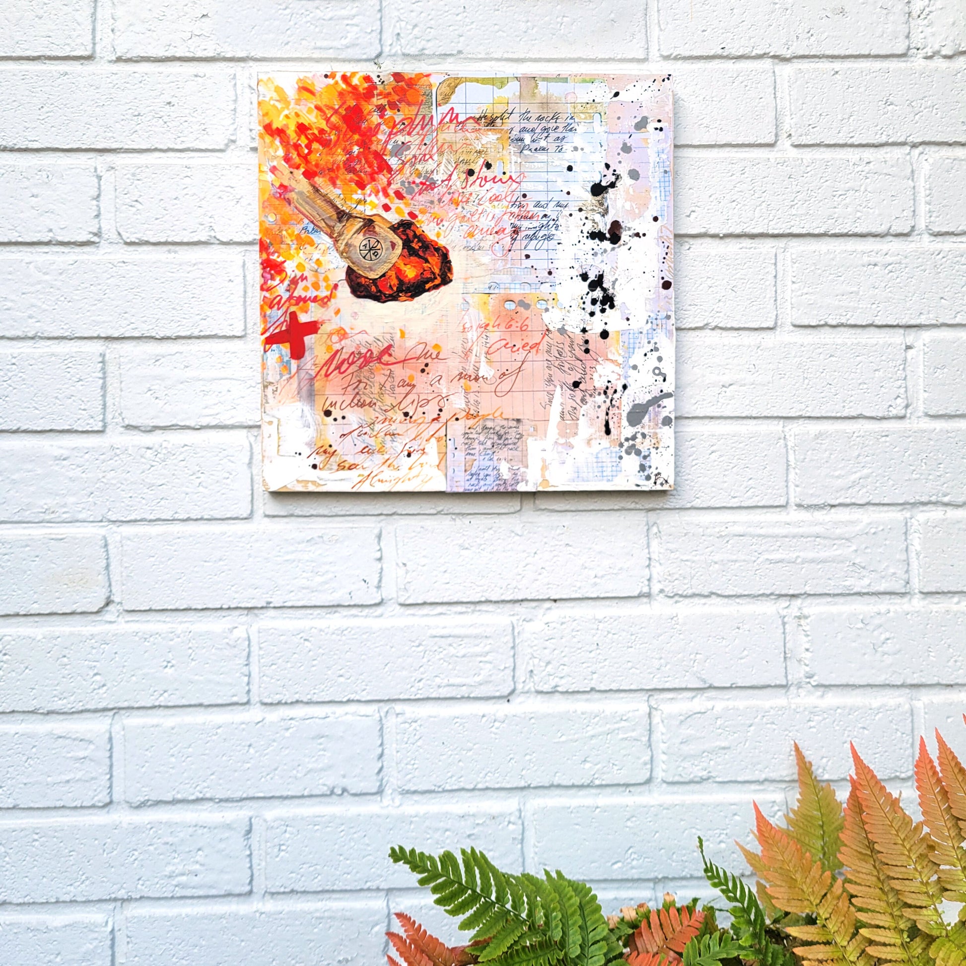 Live coal - original acrylic and mixed media painting