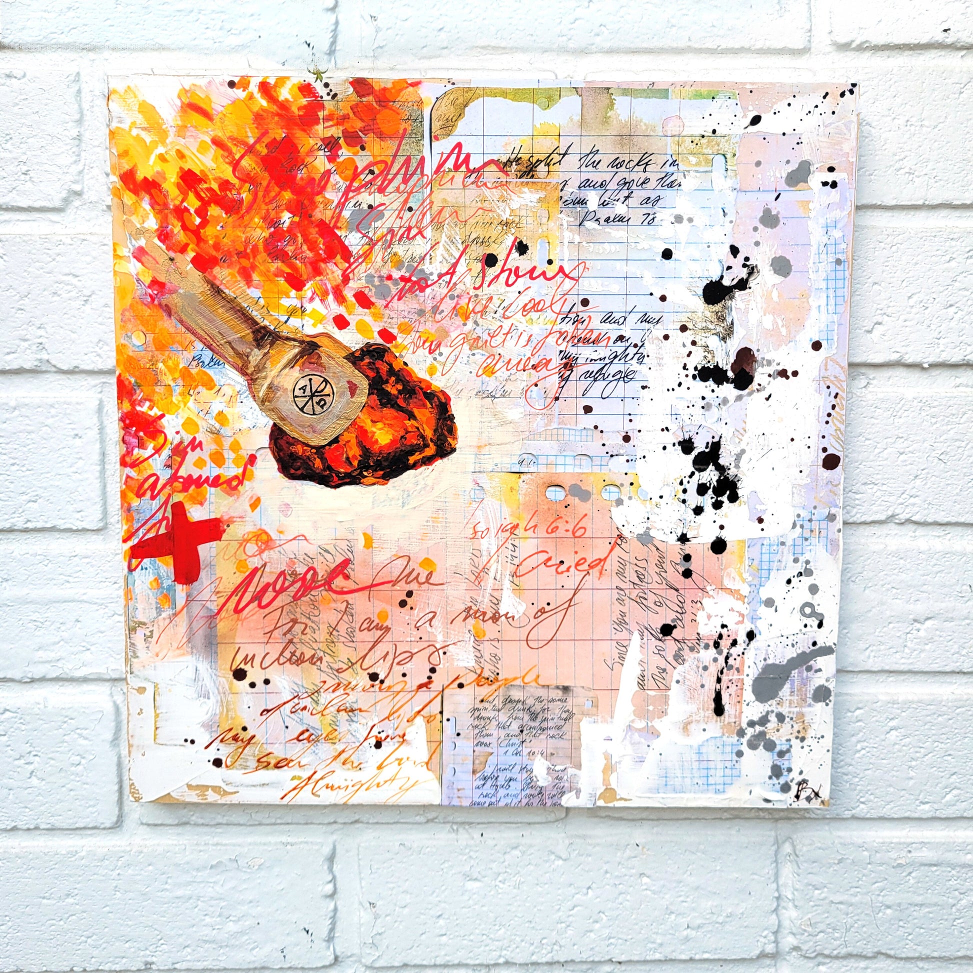 Live coal - original acrylic and mixed media painting