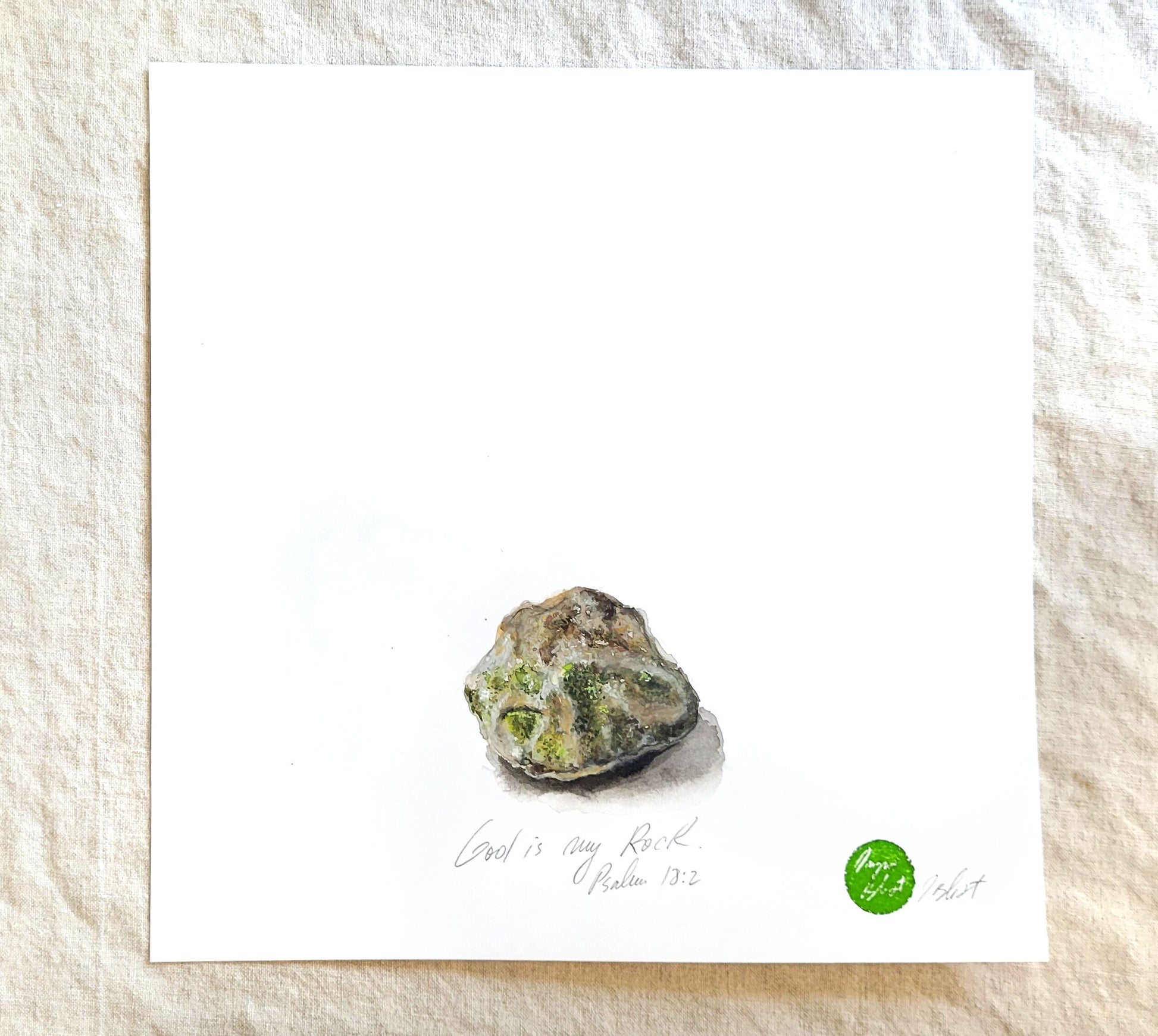 God is my Rock - original watercolor painting