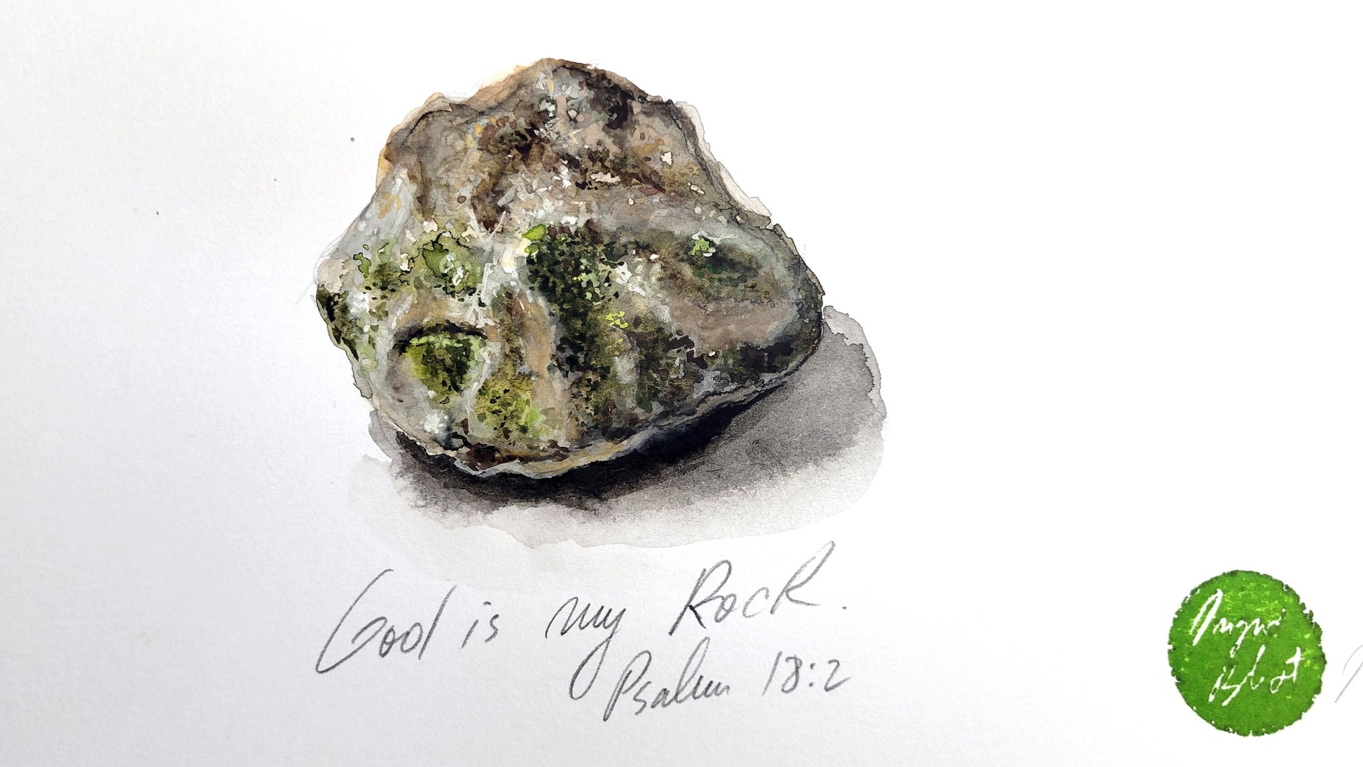God is my Rock - original watercolor painting