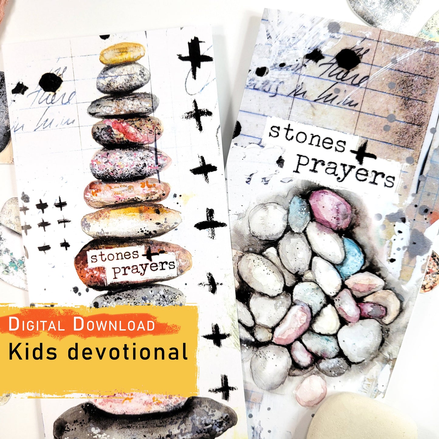 Stones and Prayers - Bible journaling for kids, Digital download