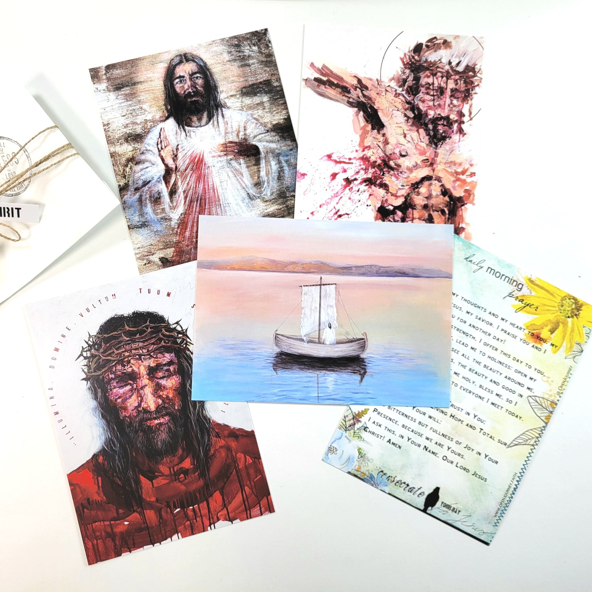 Set of 5 assorted prayer cards 5x7