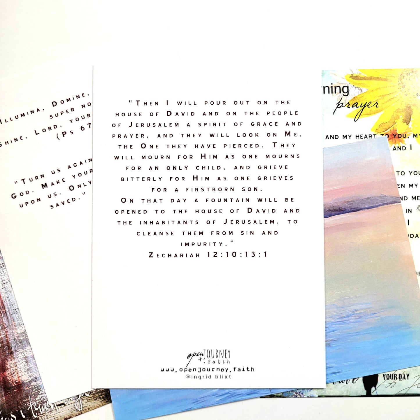 Set of 5 assorted prayer cards 5x7